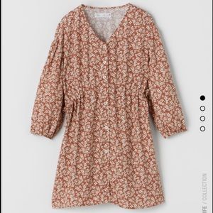 NWT Zara girls sold out floral shirt dress size 6